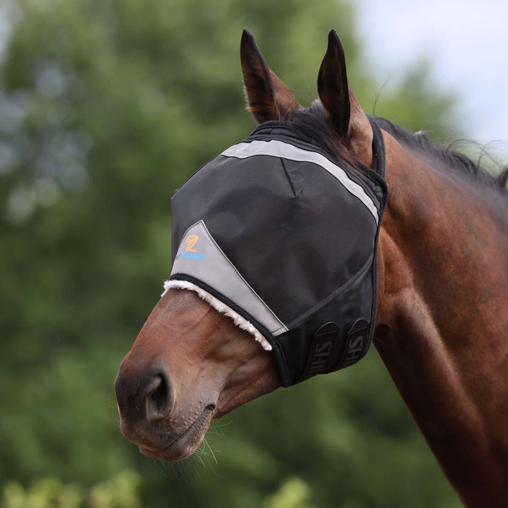 FlyGuard by Shires Maschera per Mosche Pro Fine Mesh Senza orecchie Jet