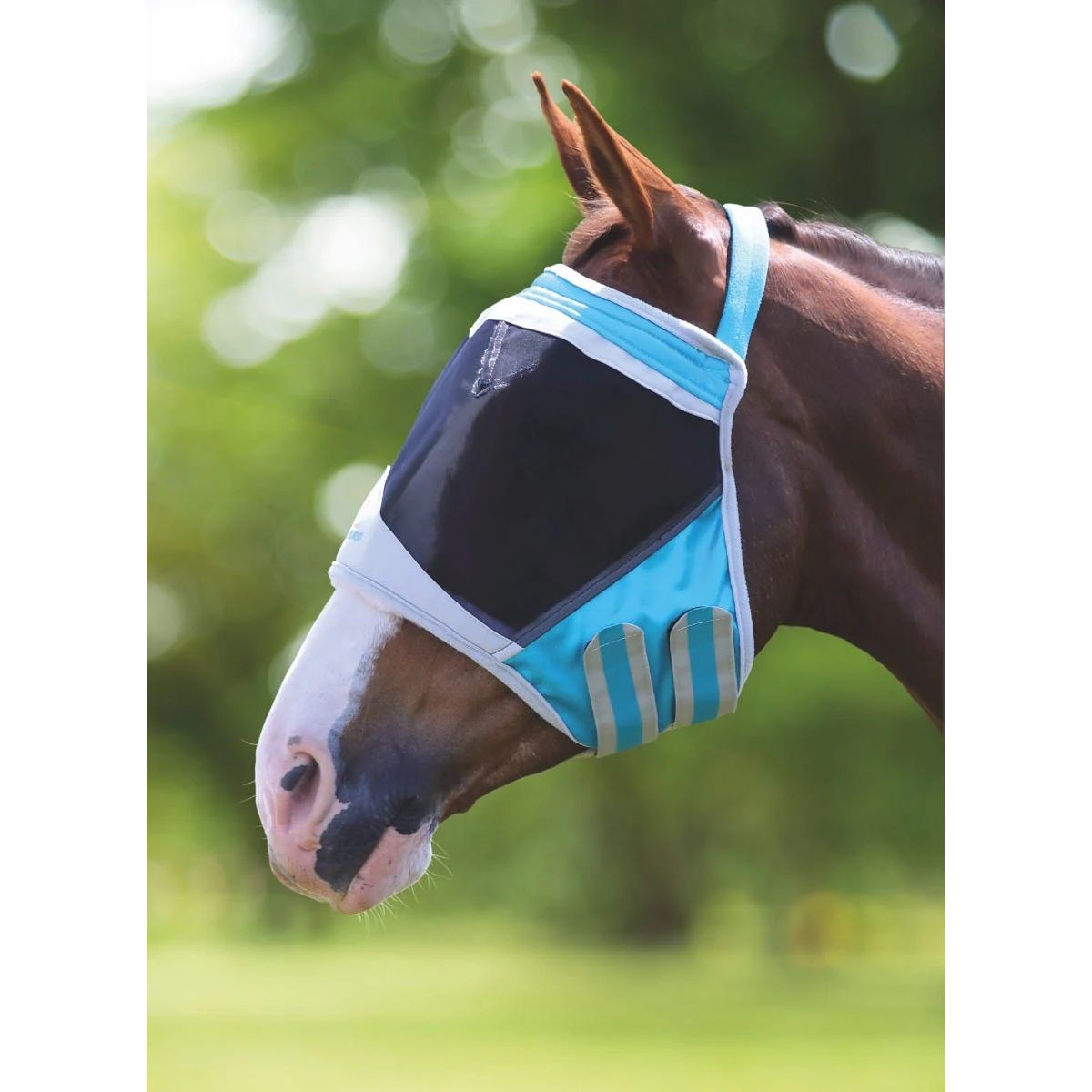 Shires Maschera Antimosche Zonder Oren Mesh VerdeBlu