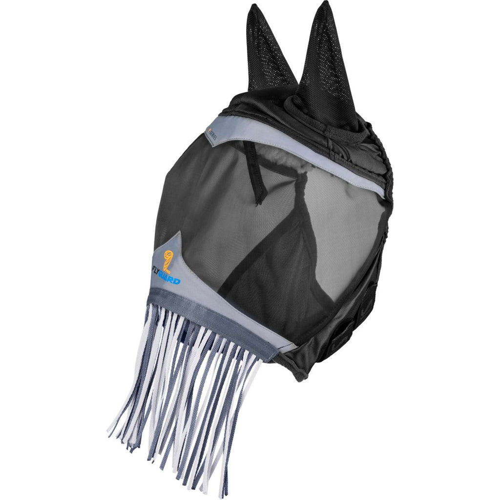FlyGuard by Shires Maschera per Mosche Pro Fine Mesh con Orecchie e Frange Jet