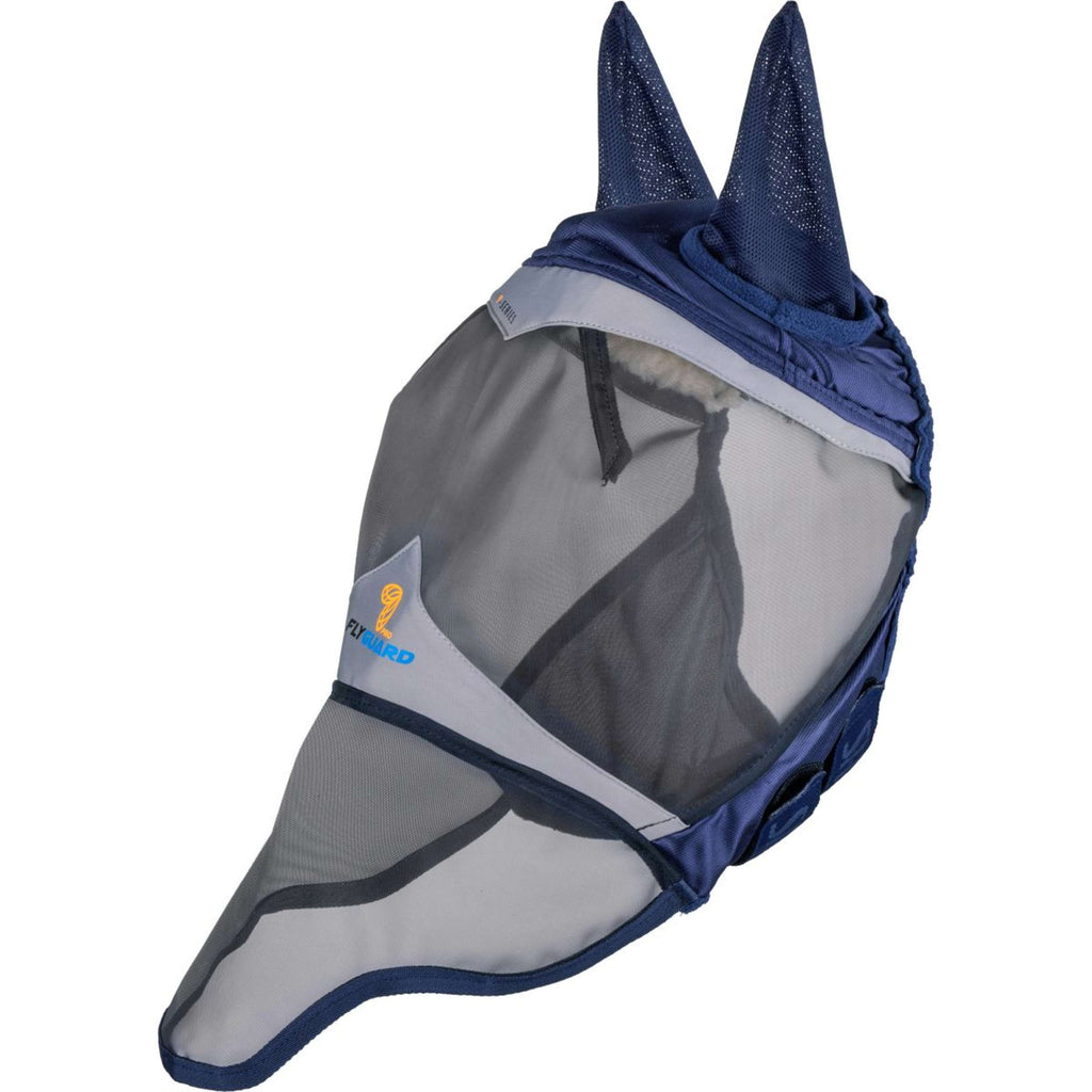 FlyGuard by Shires Maschera per Mosche Pro Fine Mesh con Orecchie e Naso Navy