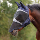 FlyGuard by Shires Maschera per Mosche Pro Fine Mesh con Orecchie e Naso Navy