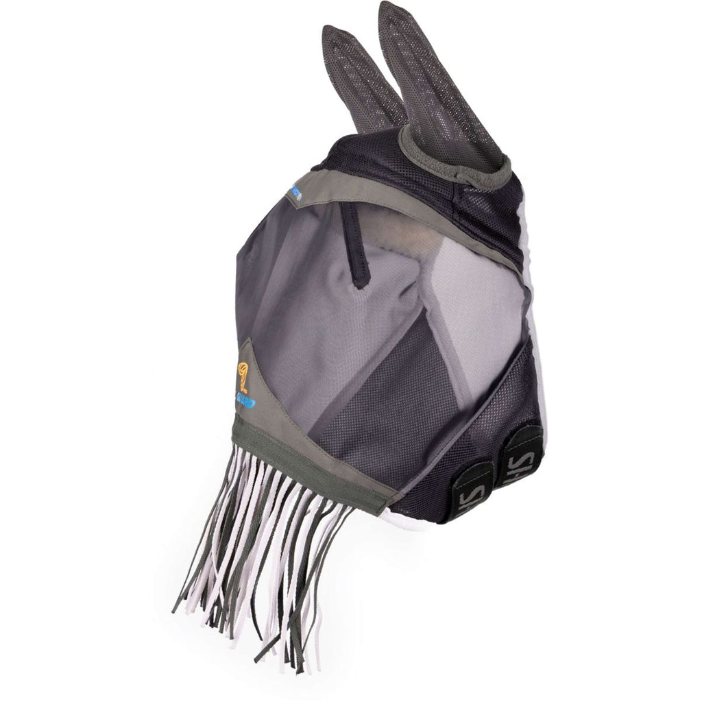 FlyGuard by Shires Maschera per Mosche Pro Air Motion con Orecchie e Frange Khaki