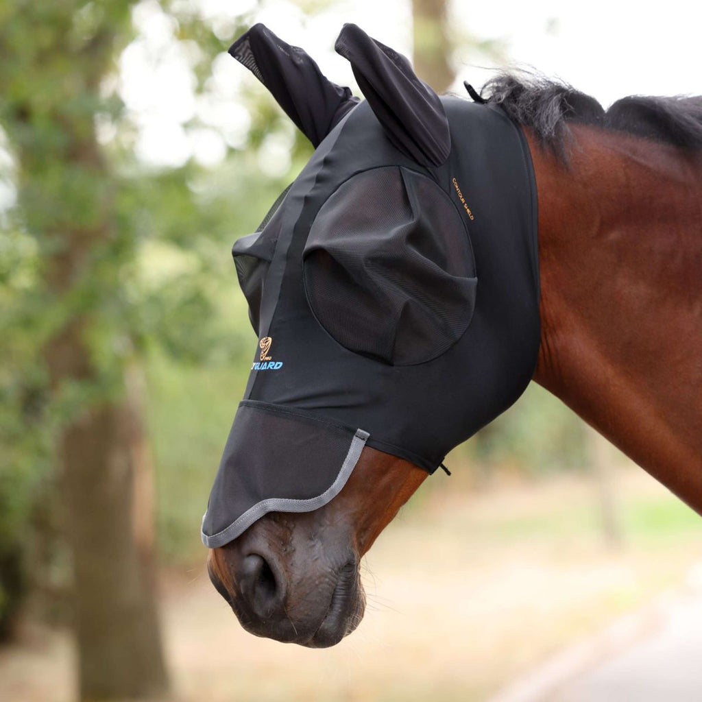 Shires Maschera per Mosche Stretch Nero intenso