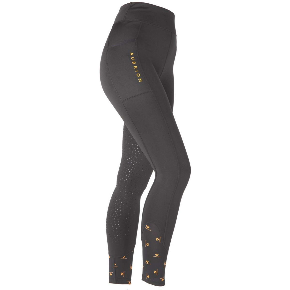 Aubrion by Shires Leggings da Equitazione Porter Nero intenso