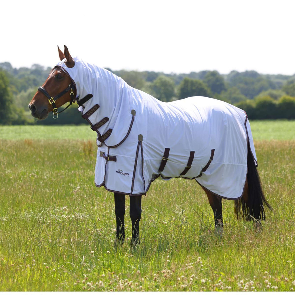 Highlander Plus by Shires Coperta Antimosche Combo Bianco/Black Cherry