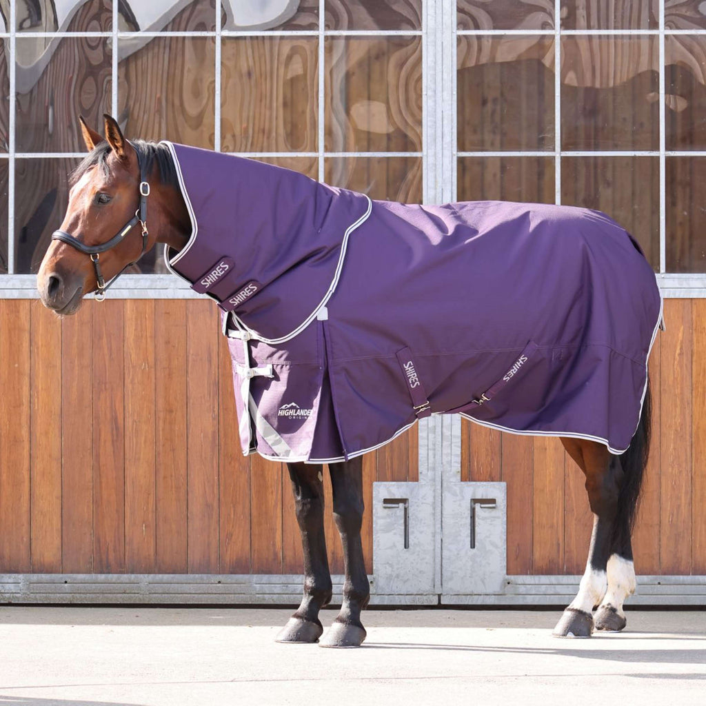 Coperta da esterno Shires Original 100 Turnout con collo Prugna