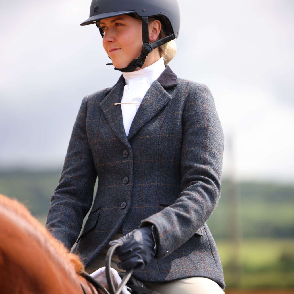 Aubrion by Shires Giacca da Competizione Saratoga Juniper Navy Check