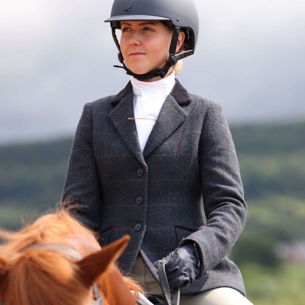 Aubrion by Shires Giacca da Competizione Saratoga Juniper Navy Check