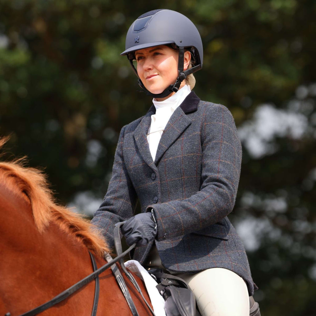 Aubrion by Shires Giacca da Competizione Saratoga Juniper Navy Check