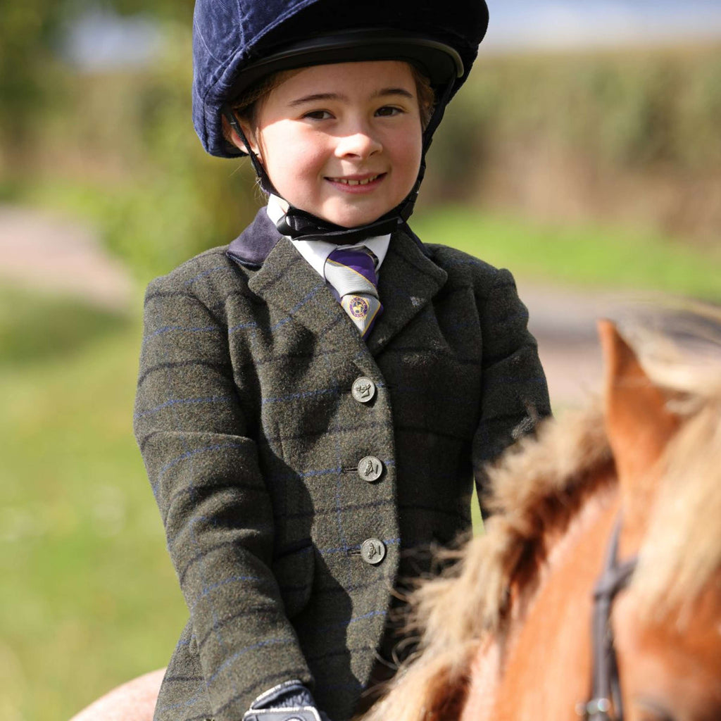 Aubrion by Shires Giacca da Competizione Saratoga Bambini Verde Scuro Check