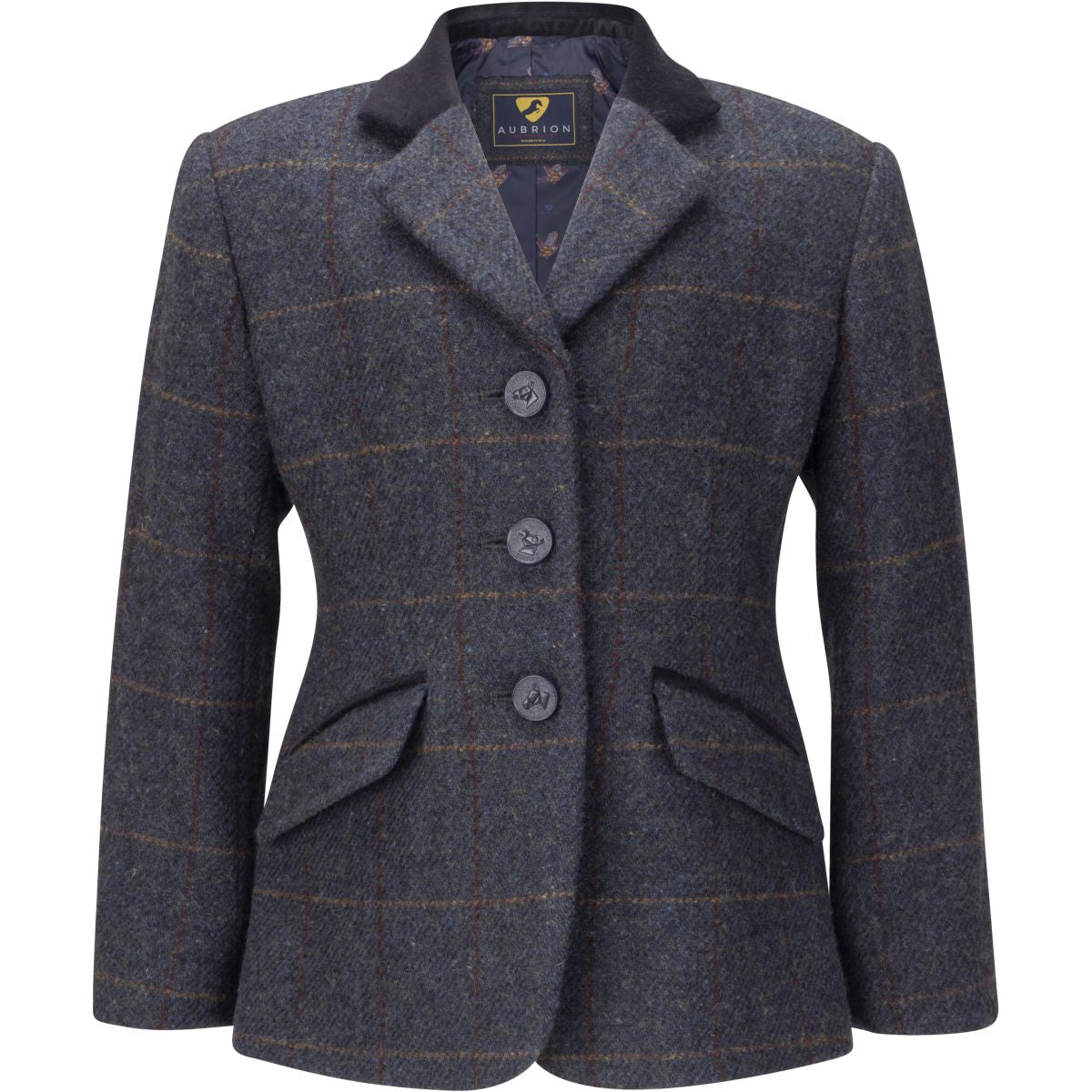 Aubrion by Shires Giacca da Competizione Saratoga Bambini Juniper Navy Check