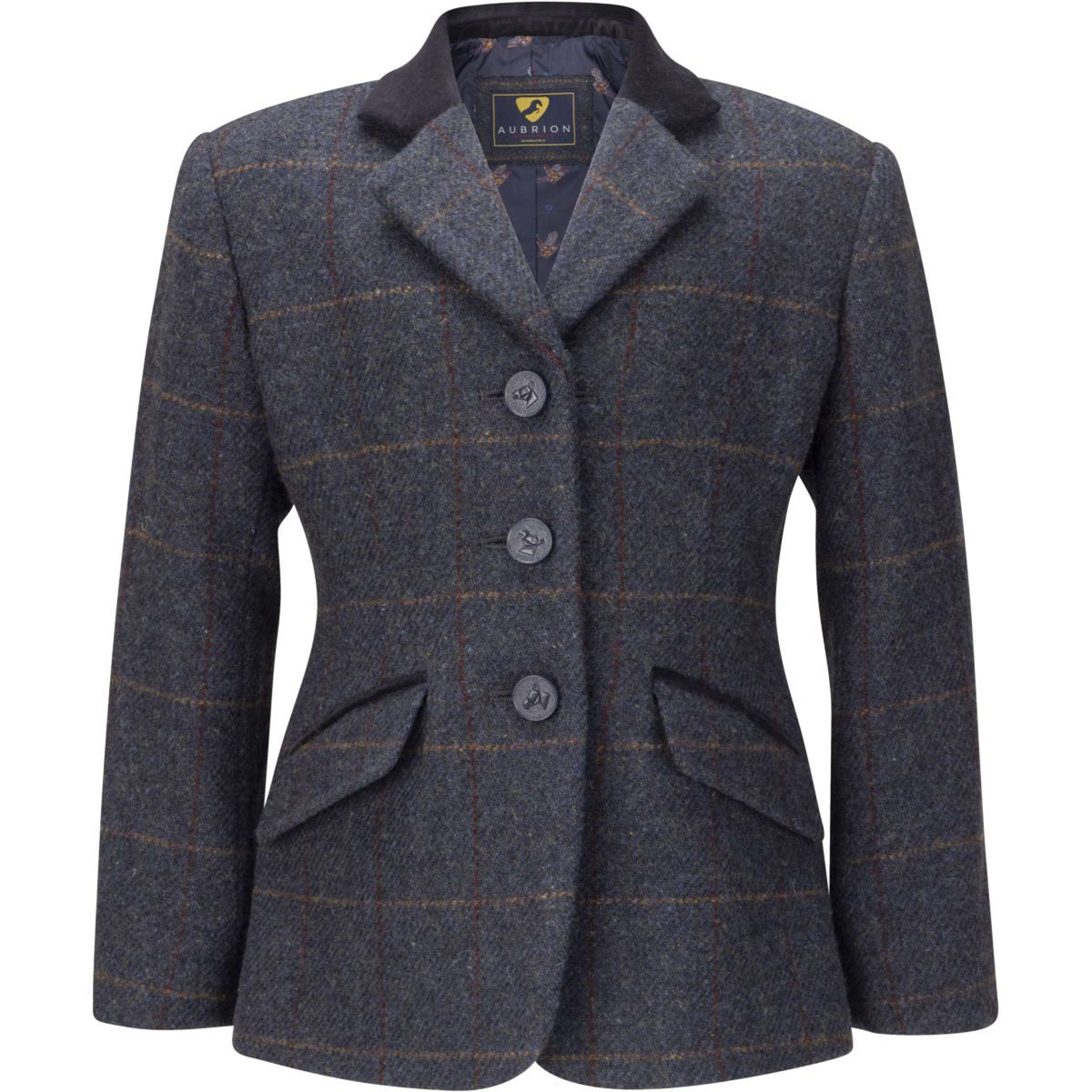 Aubrion by Shires Giacca da Competizione Saratoga Bambini Juniper Navy Check