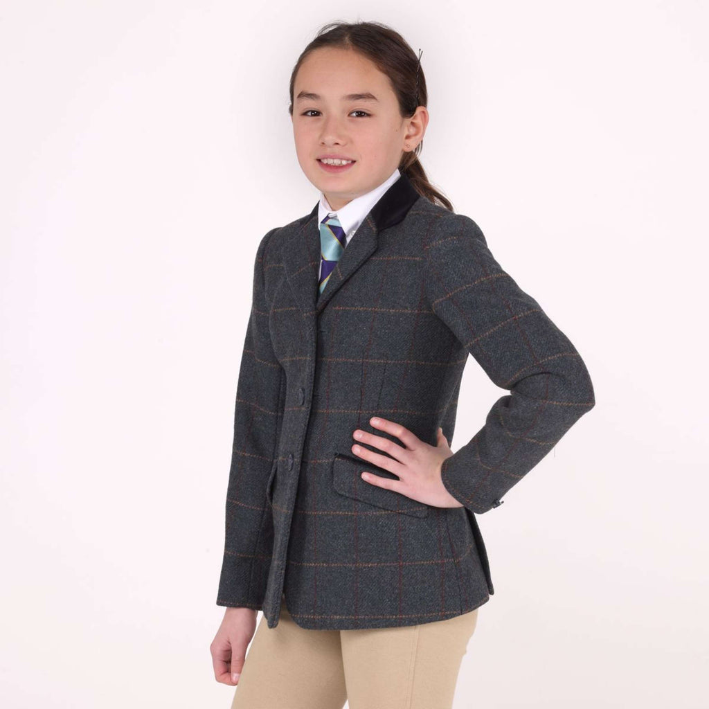 Aubrion by Shires Giacca da Competizione Saratoga Bambini Juniper Navy Check
