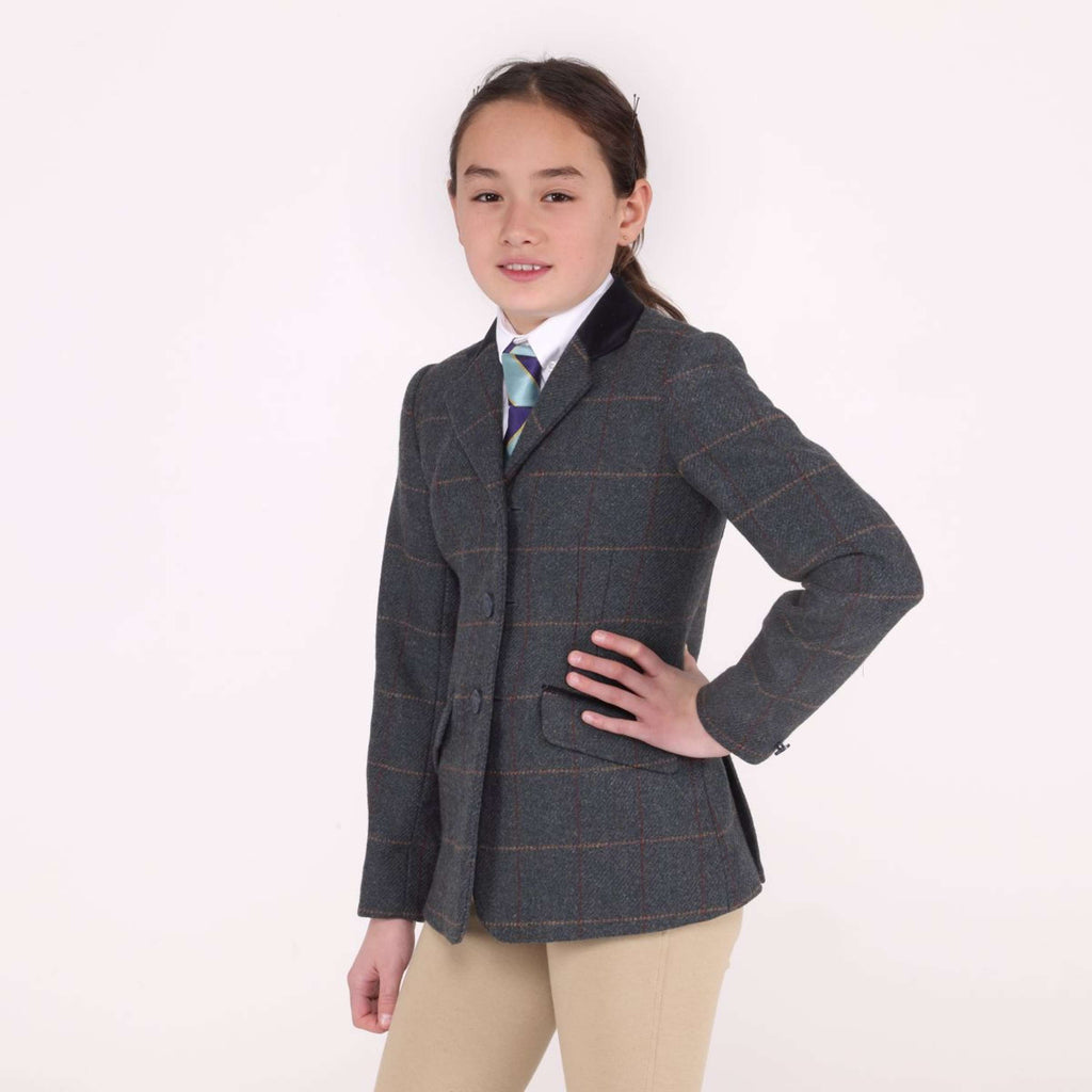 Aubrion by Shires Giacca da Competizione Saratoga Bambini Juniper Navy Check