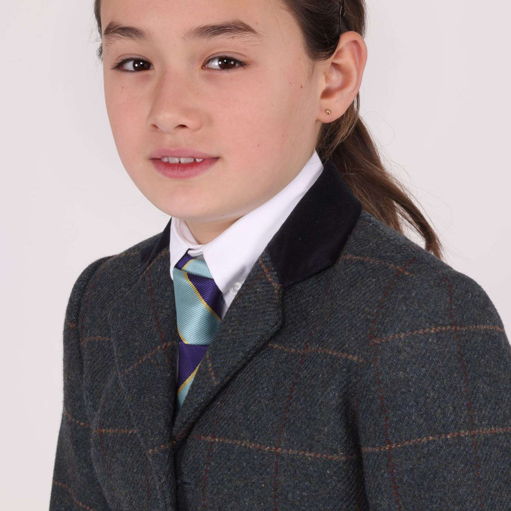 Aubrion by Shires Giacca da Competizione Saratoga Bambini Juniper Navy Check