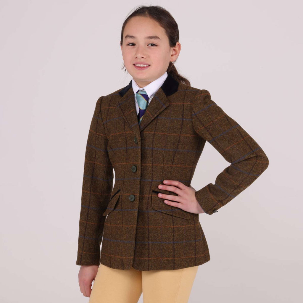 Aubrion by Shires Giacca da Competizione Saratoga Bambini Rovere Marrone Check