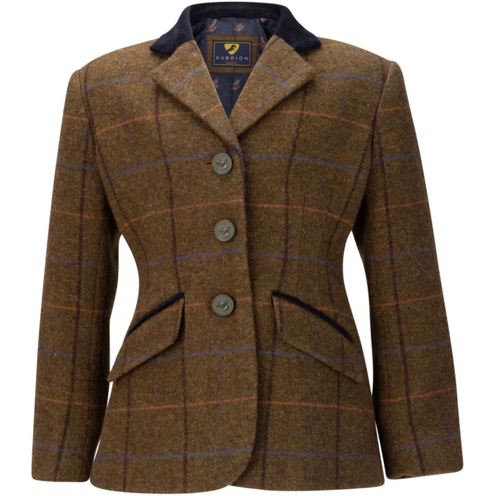Aubrion by Shires Giacca da Competizione Saratoga Bambini Rovere Marrone Check