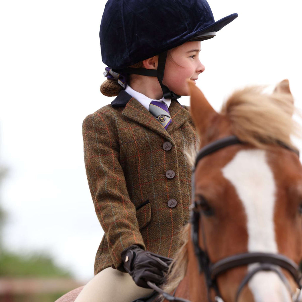 Aubrion by Shires Giacca da Competizione Saratoga Bambini Ruggine Check