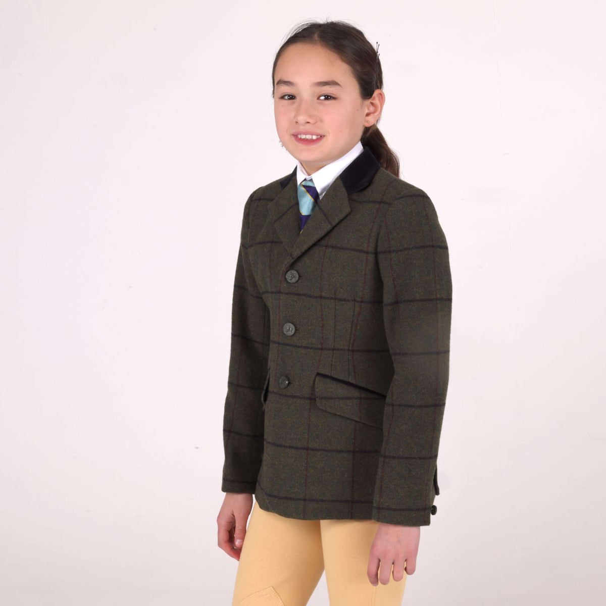 Aubrion by Shires Giacca da Competizione Saratoga Bambini Spruce Verde Check