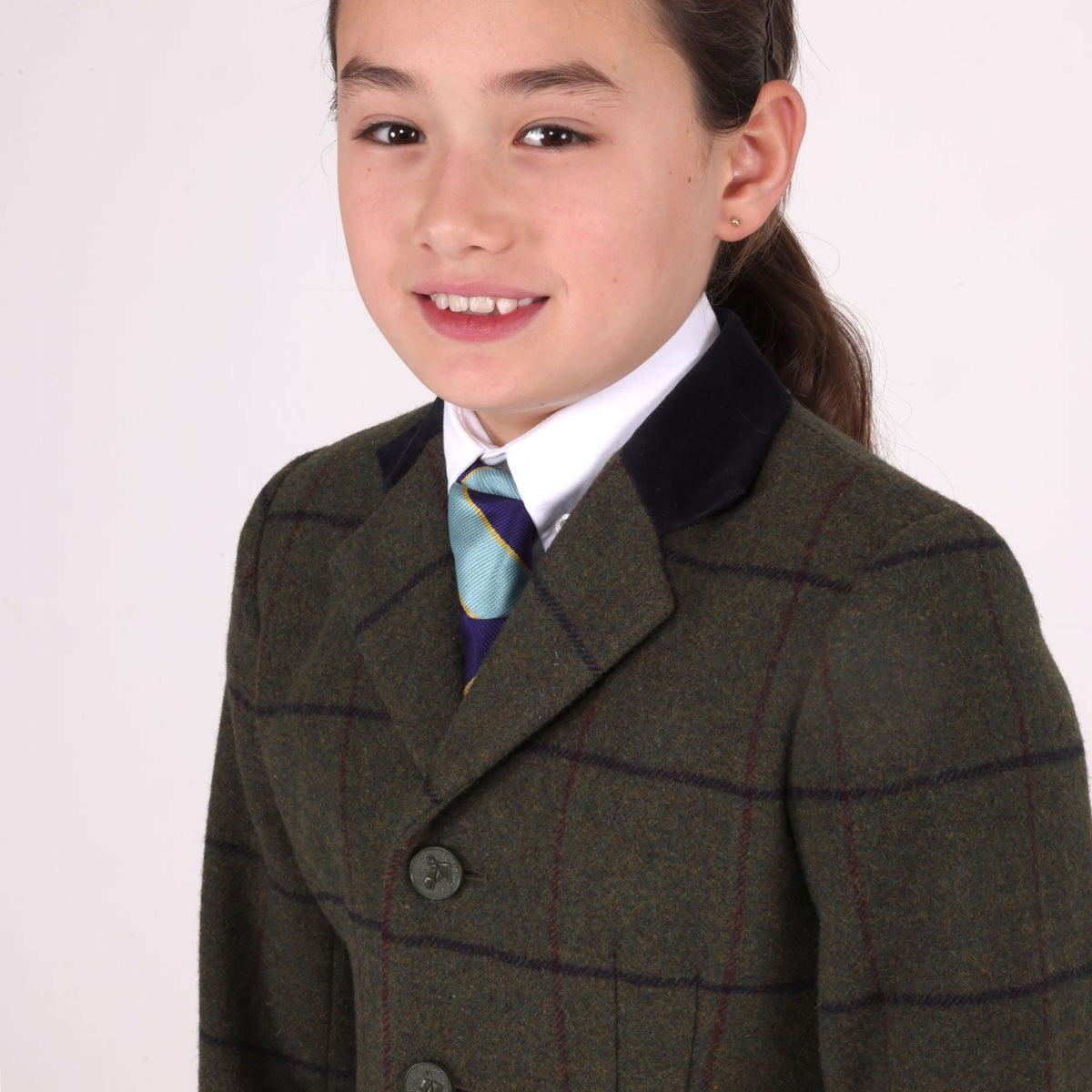 Aubrion by Shires Giacca da Competizione Saratoga Bambini Spruce Verde Check