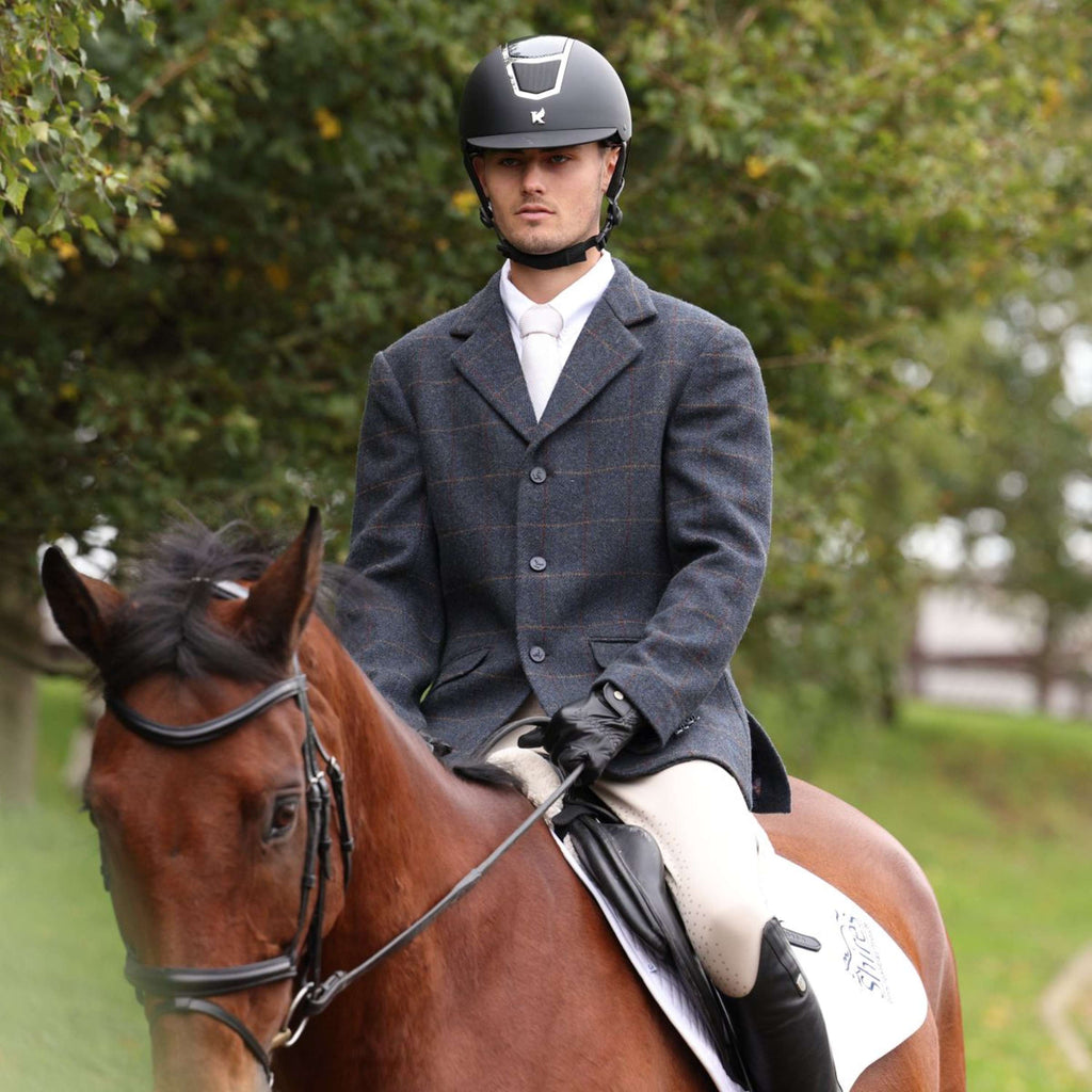 Aubrion by Shires Giacca da Competizione Saratoga Uomini Juniper Navy Check
