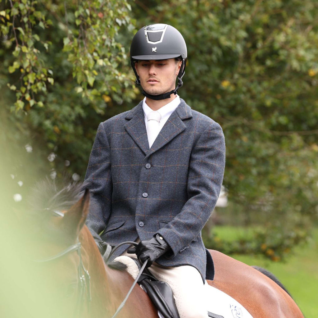 Aubrion by Shires Giacca da Competizione Saratoga Uomini Juniper Navy Check