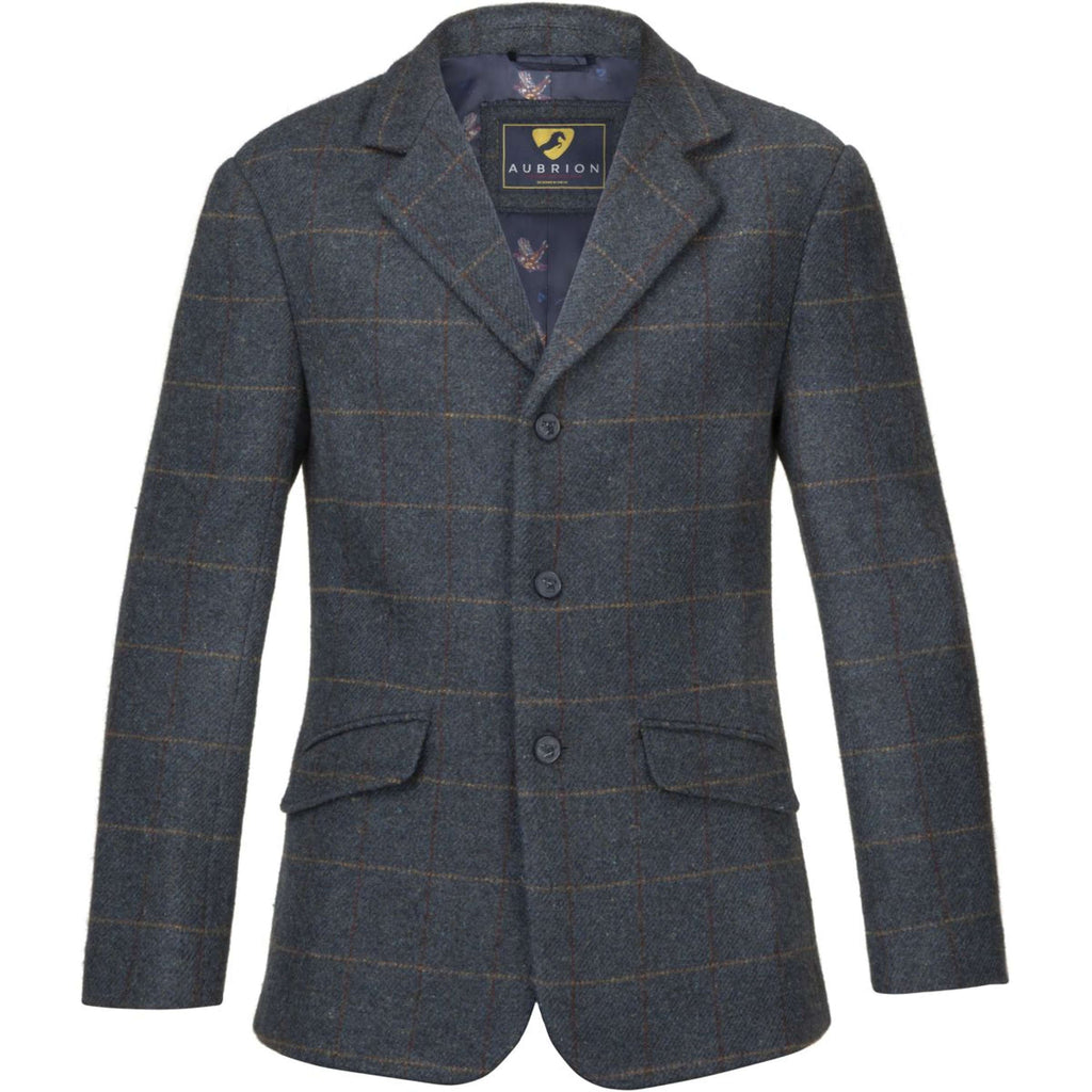 Aubrion by Shires Giacca da Competizione Saratoga Uomini Juniper Navy Check