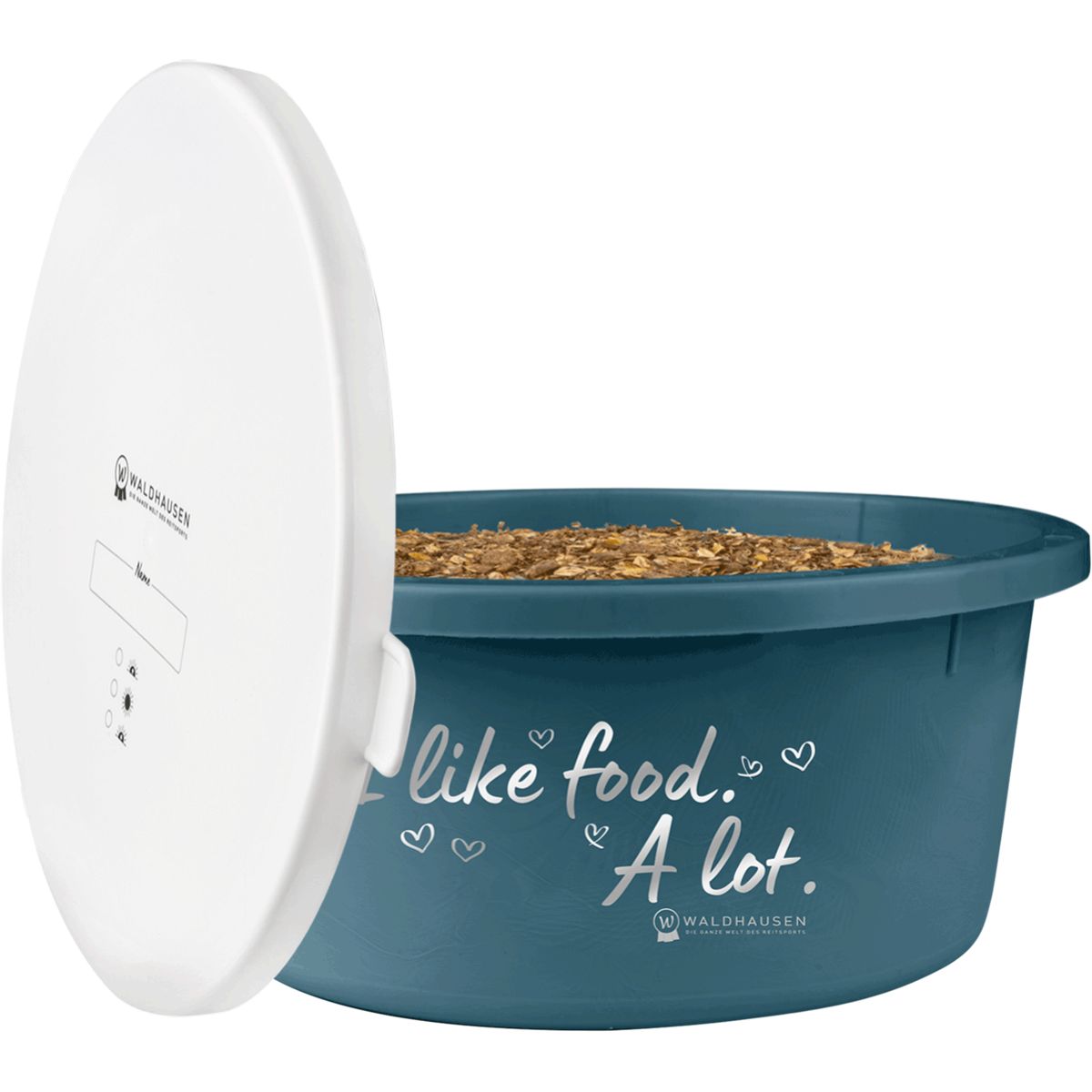 Waldhausen Ciotola per cibo XL I Like Food a Lot con Coperchio Petrol Blue