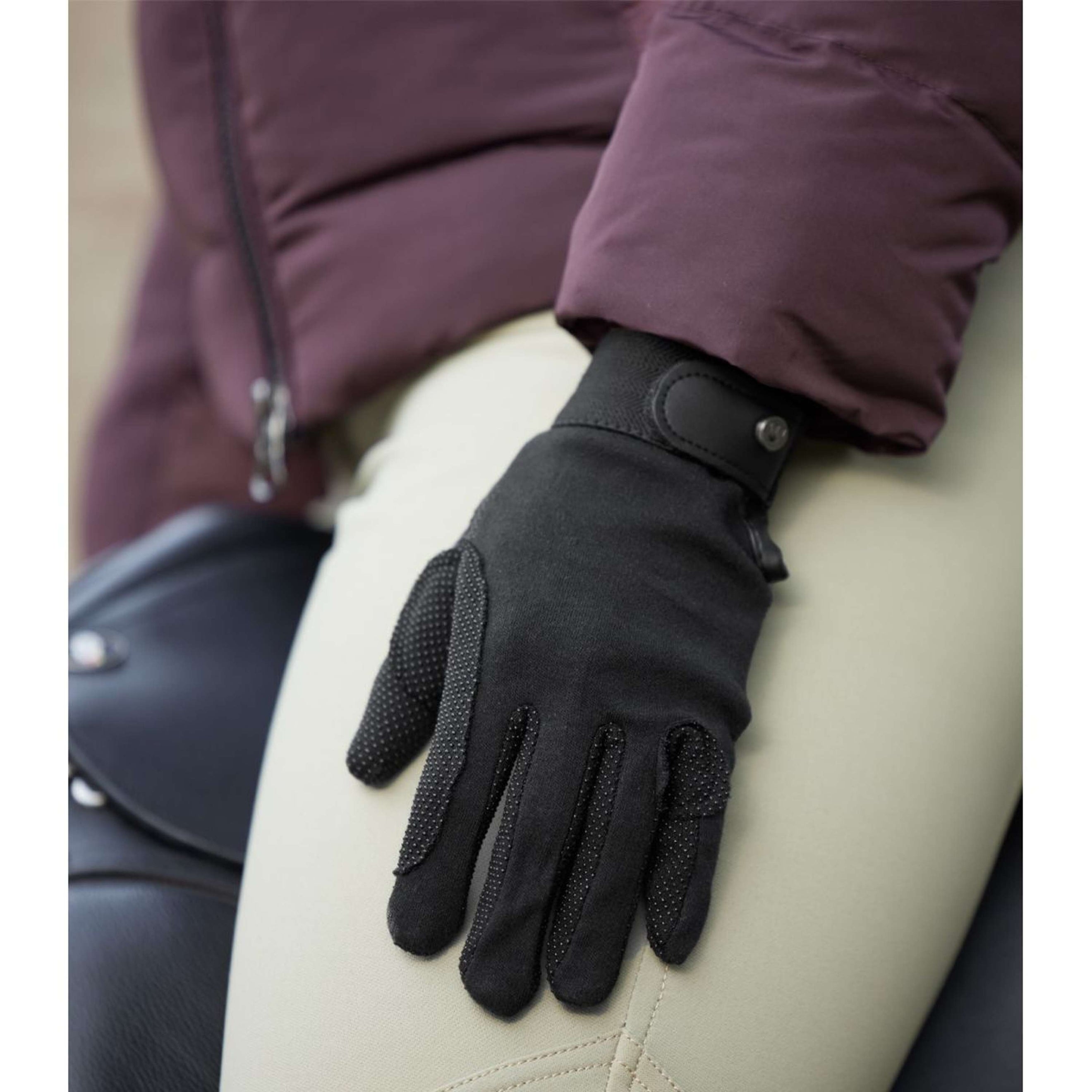 Guanti da equitazione invernali ELT Picot Nero Guanti da equitazione invernali ELT Picot Nero
