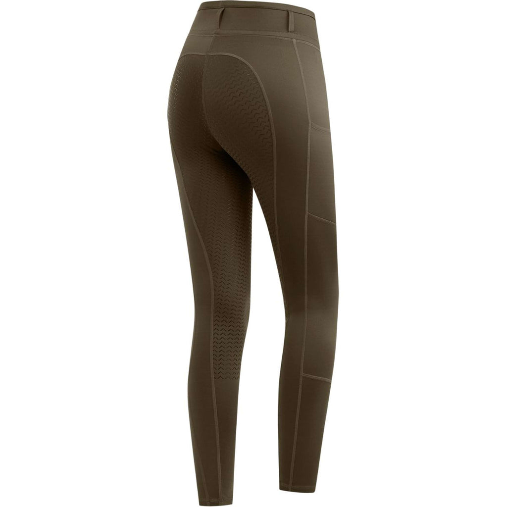 ELT Leggings da equitazione termici Ella Verde/Marrone