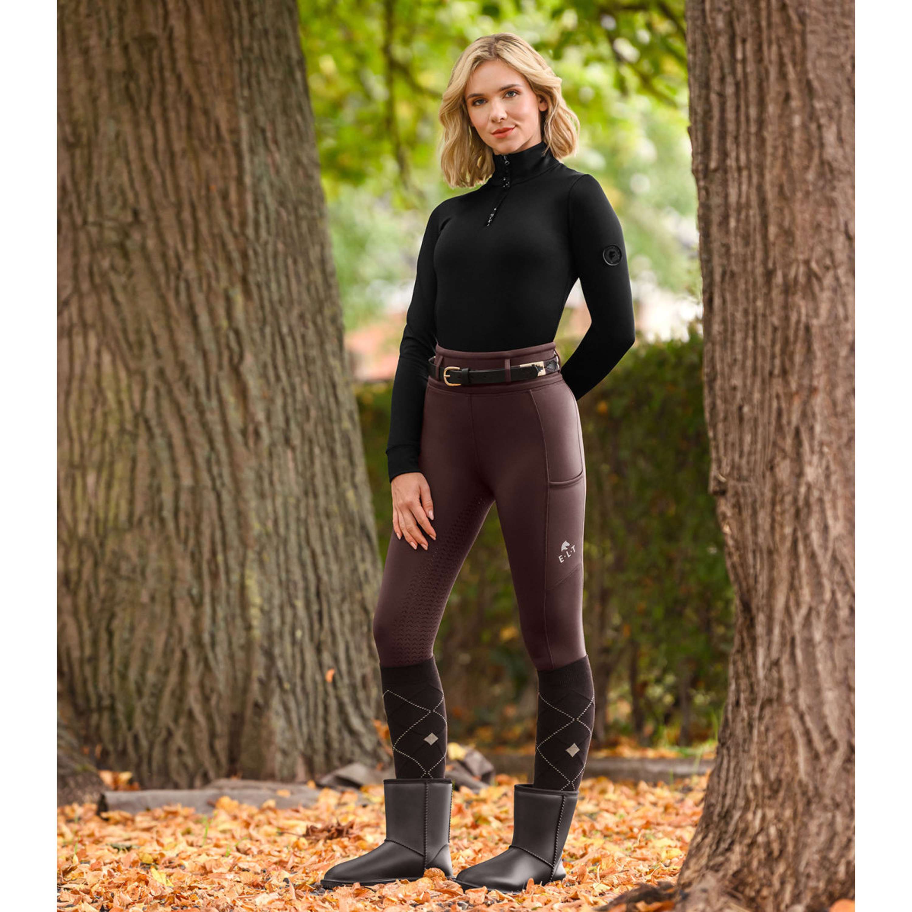 ELT Leggings da equitazione termici Ella Mahogany