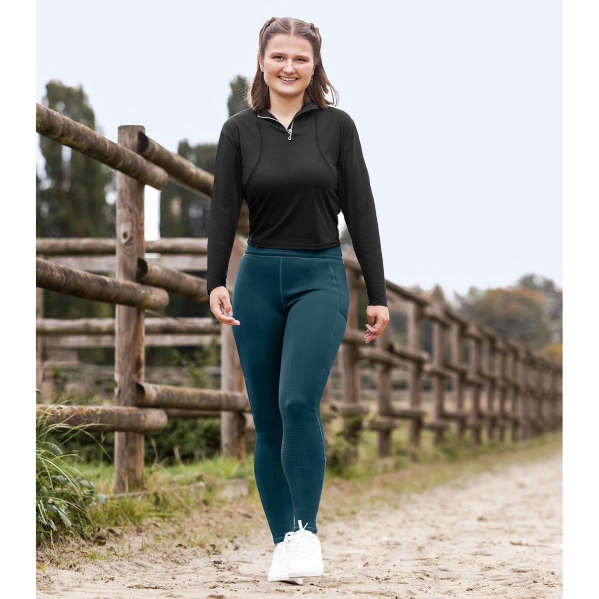 ELT Leggings da Equitazione Ella Glam Petrol Blue