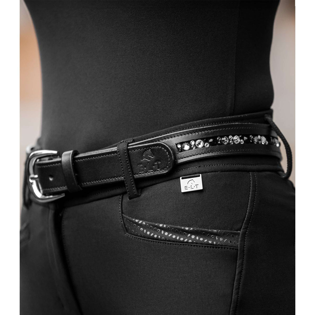 ELT Pantaloni da Equitazione Oktavia Silicone Nero