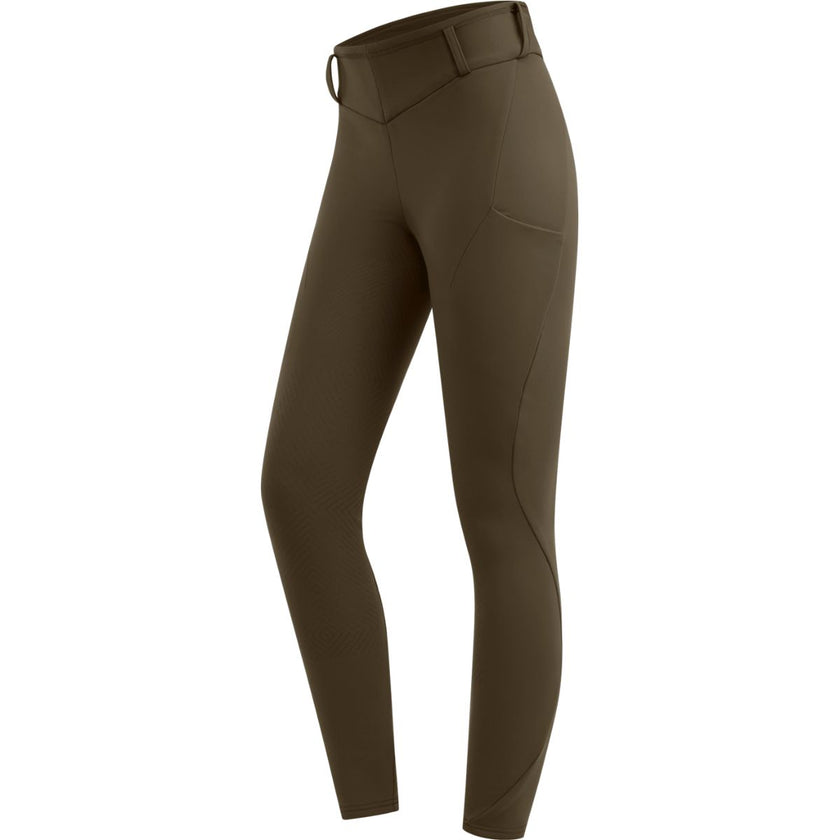 ELT Leggings da equitazione termici Rena Verde/Marrone