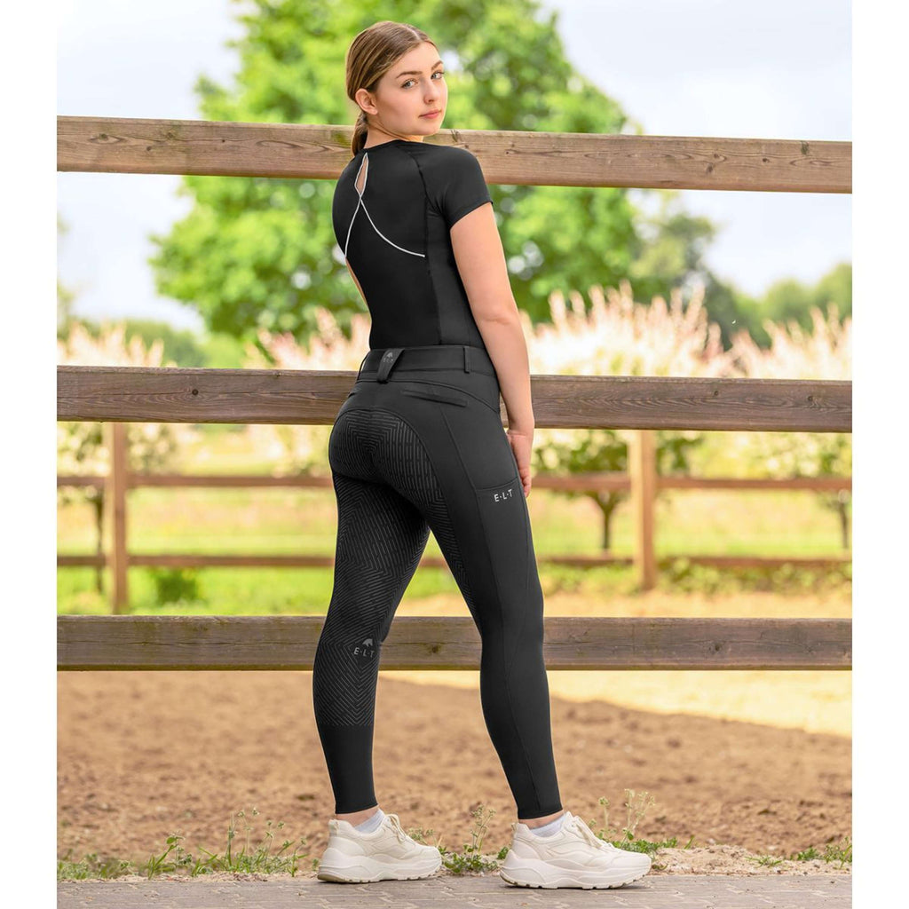 ELT Pantaloni da Equitazione Comfort Ride silicone Nero