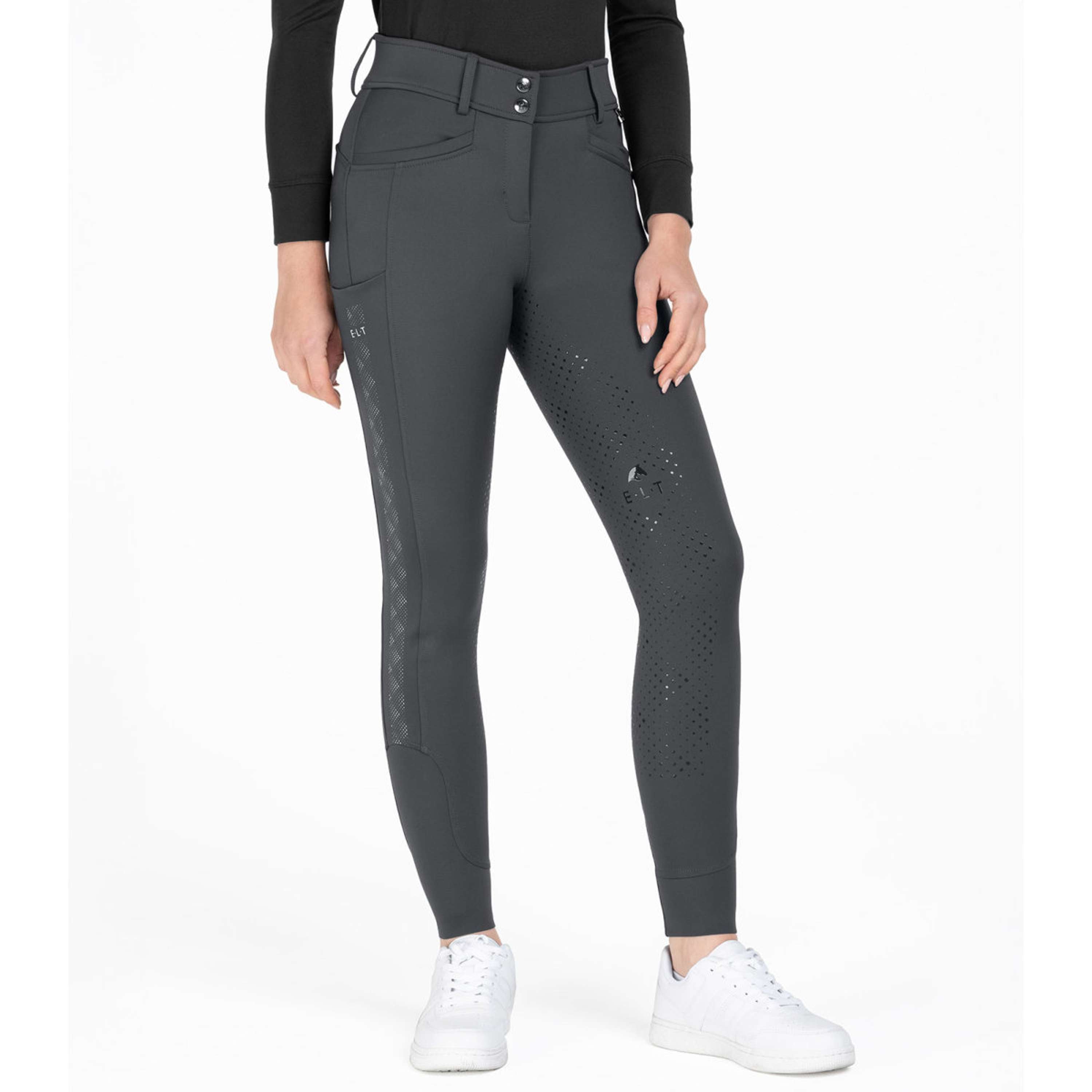 ELT Pantaloni da Equitazione Reflective Full Grip Asfalto