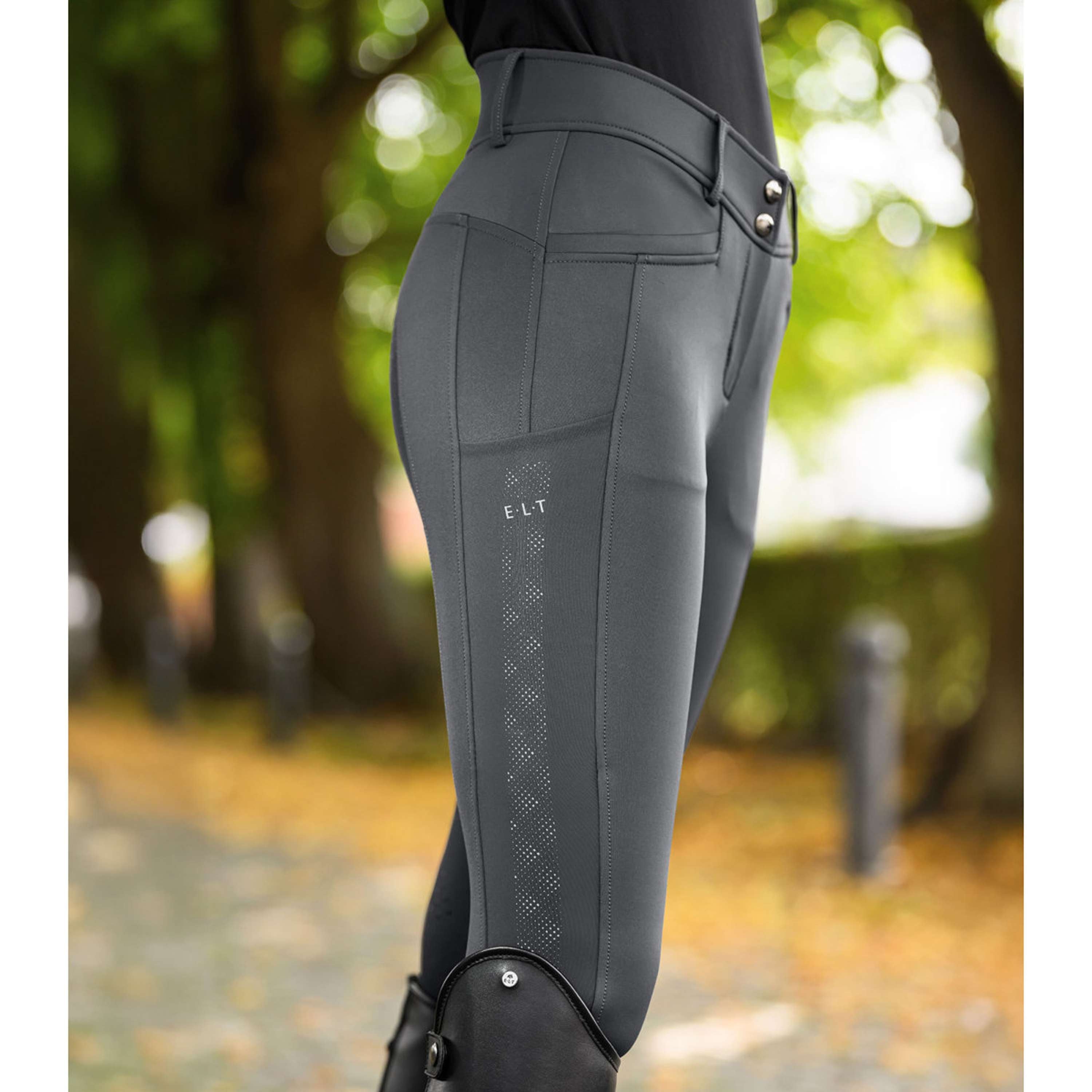 ELT Pantaloni da Equitazione Reflective Full Grip Asfalto