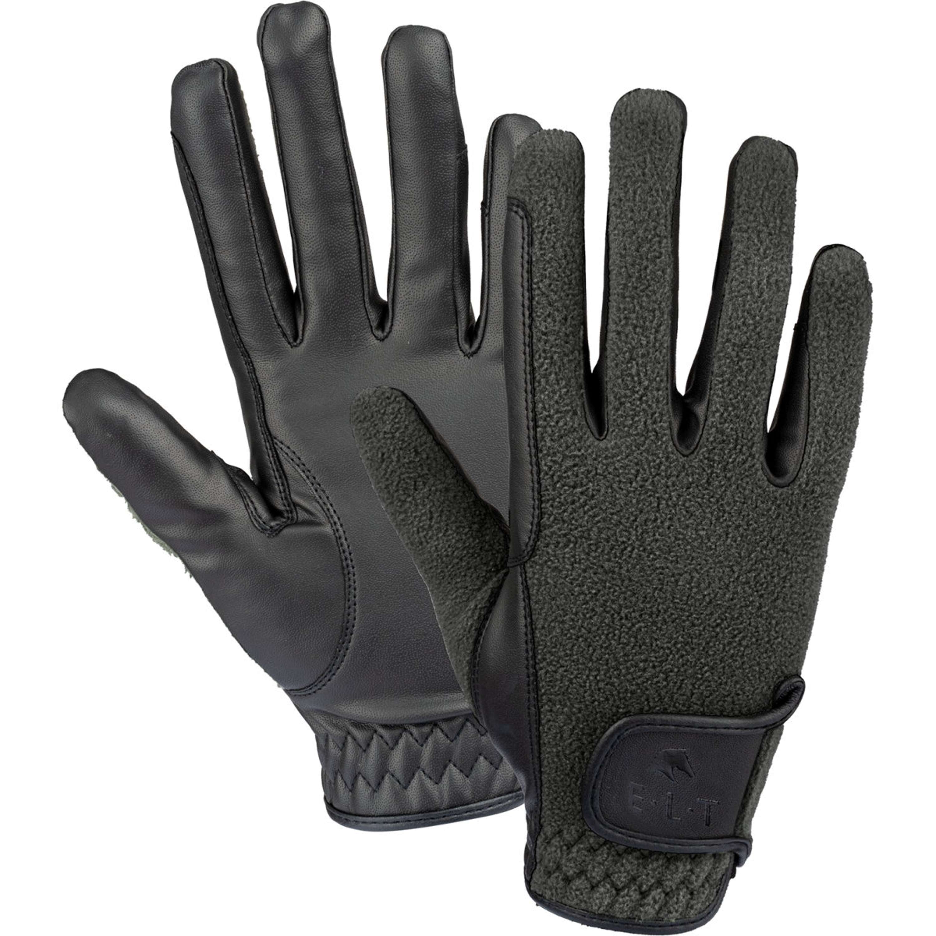 ELT Guanti da Equitazione Winter Fleece Nero