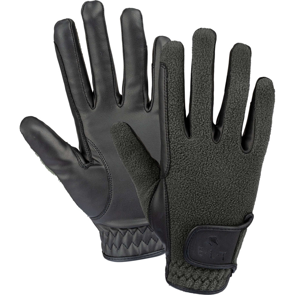 ELT Guanti da Equitazione Winter Fleece Nero