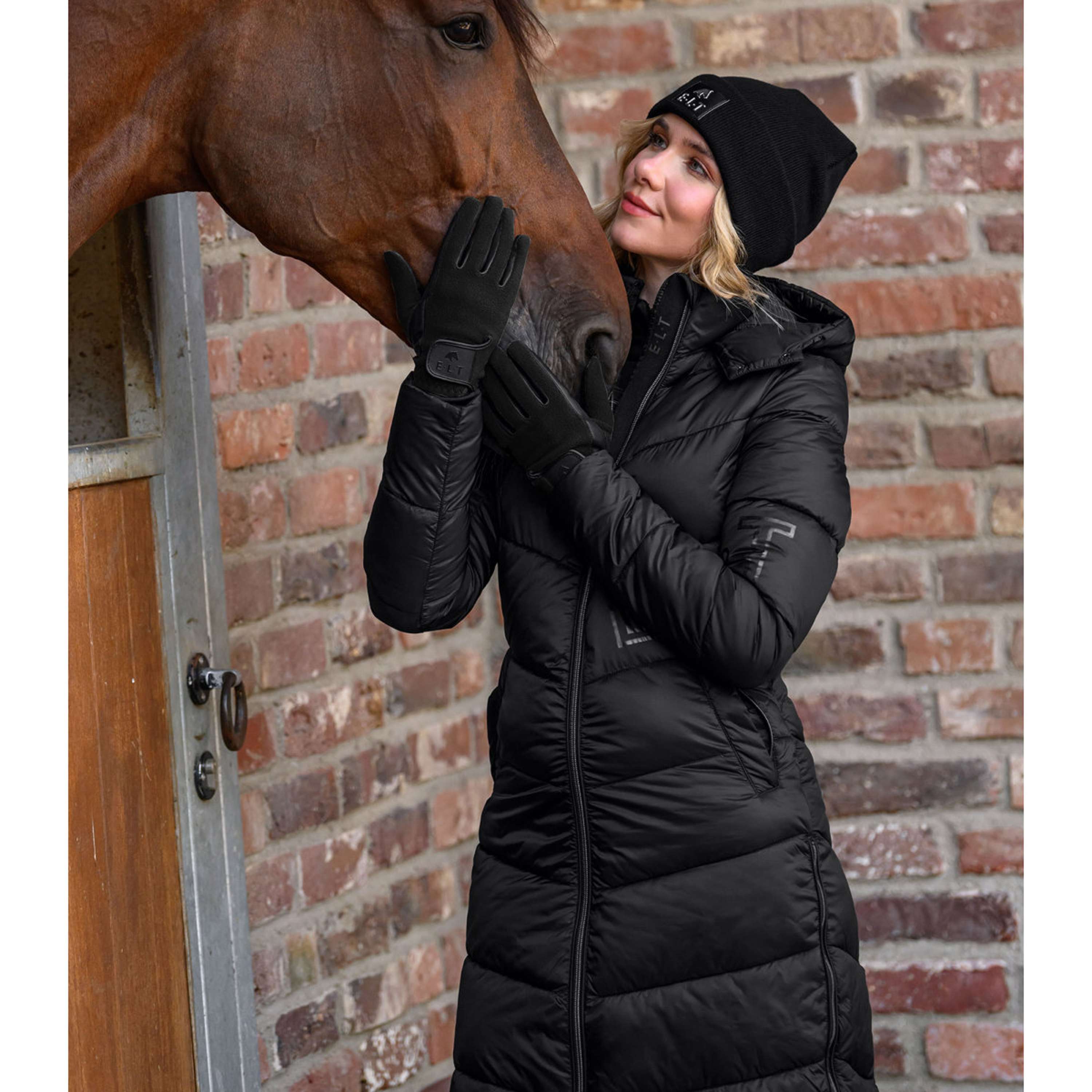 ELT Guanti da Equitazione Winter Fleece Nero