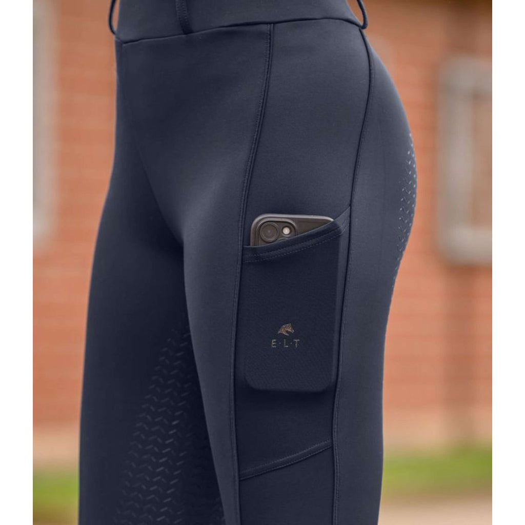 ELT Leggings da Equitazione Essential Full Grip Deepblue