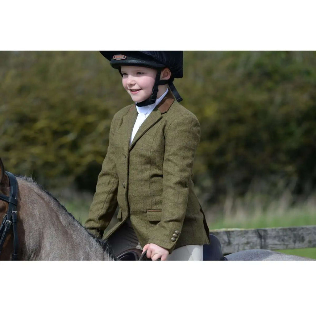 Dublin Giacca da Competizione Albany Tweed Suede Collar Tailored Marrone/Verde
