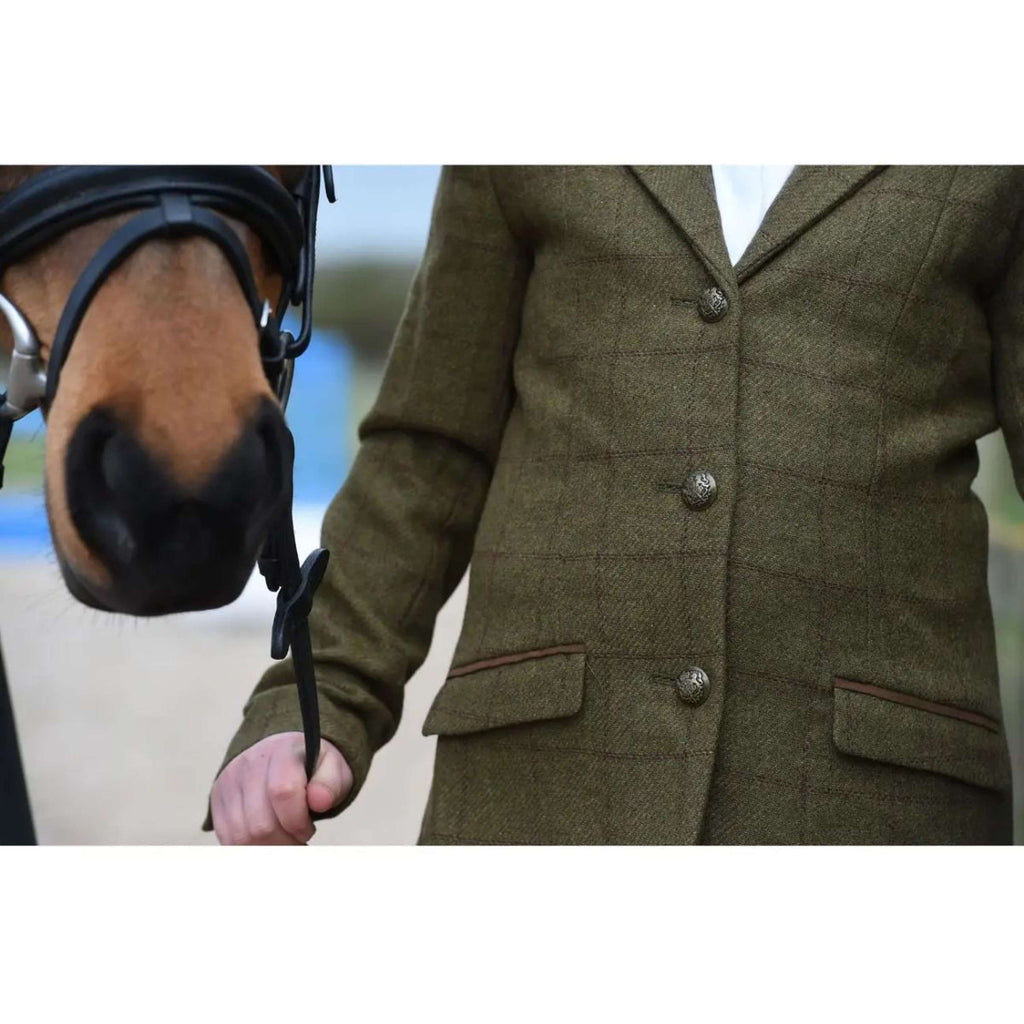 Dublin Giacca da Competizione Albany Tweed Suede Collar Tailored Marrone/Verde