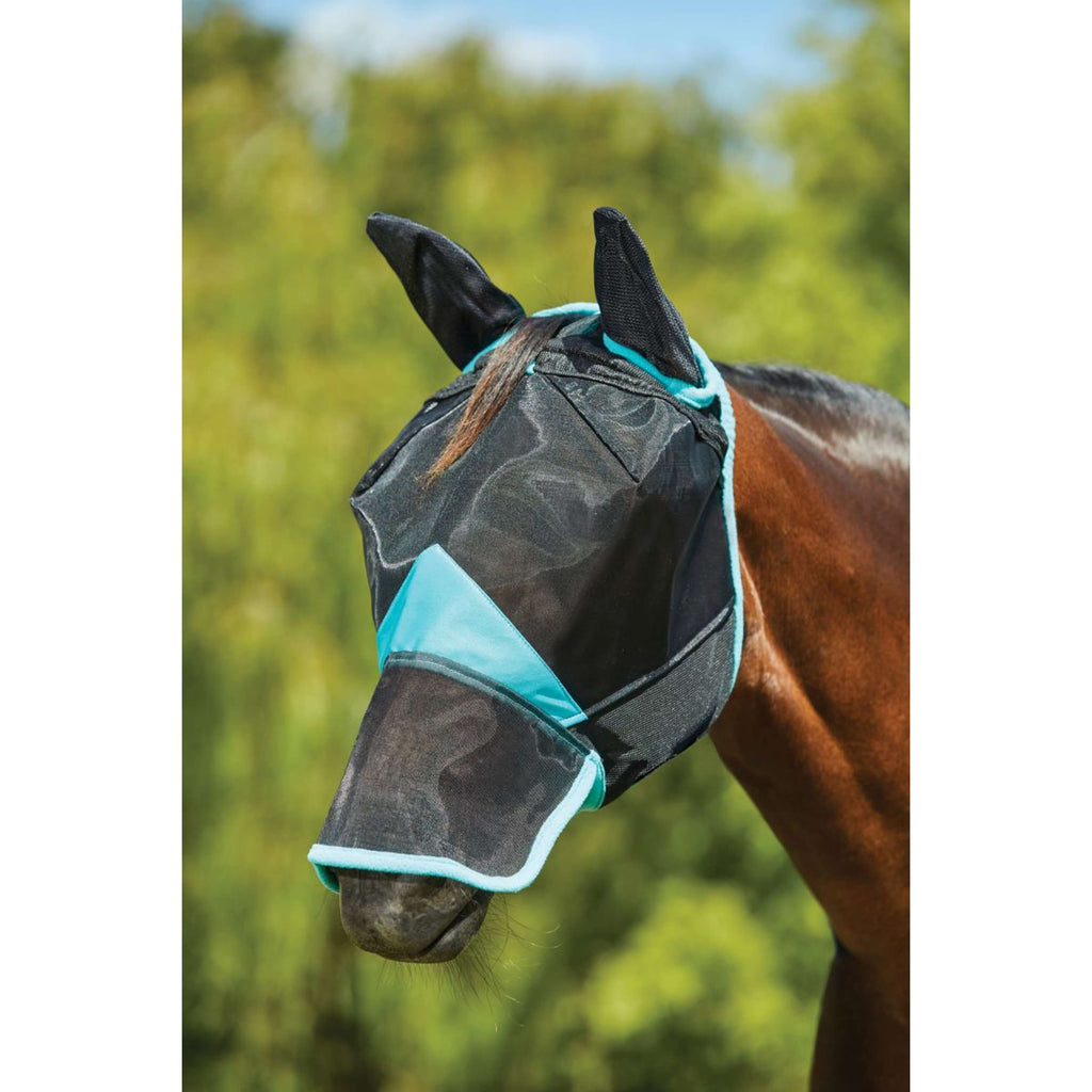 WeatherBeeta Maschera per Mosche ComFiTec Deluxe Fine Mesh Nero/Turchese
