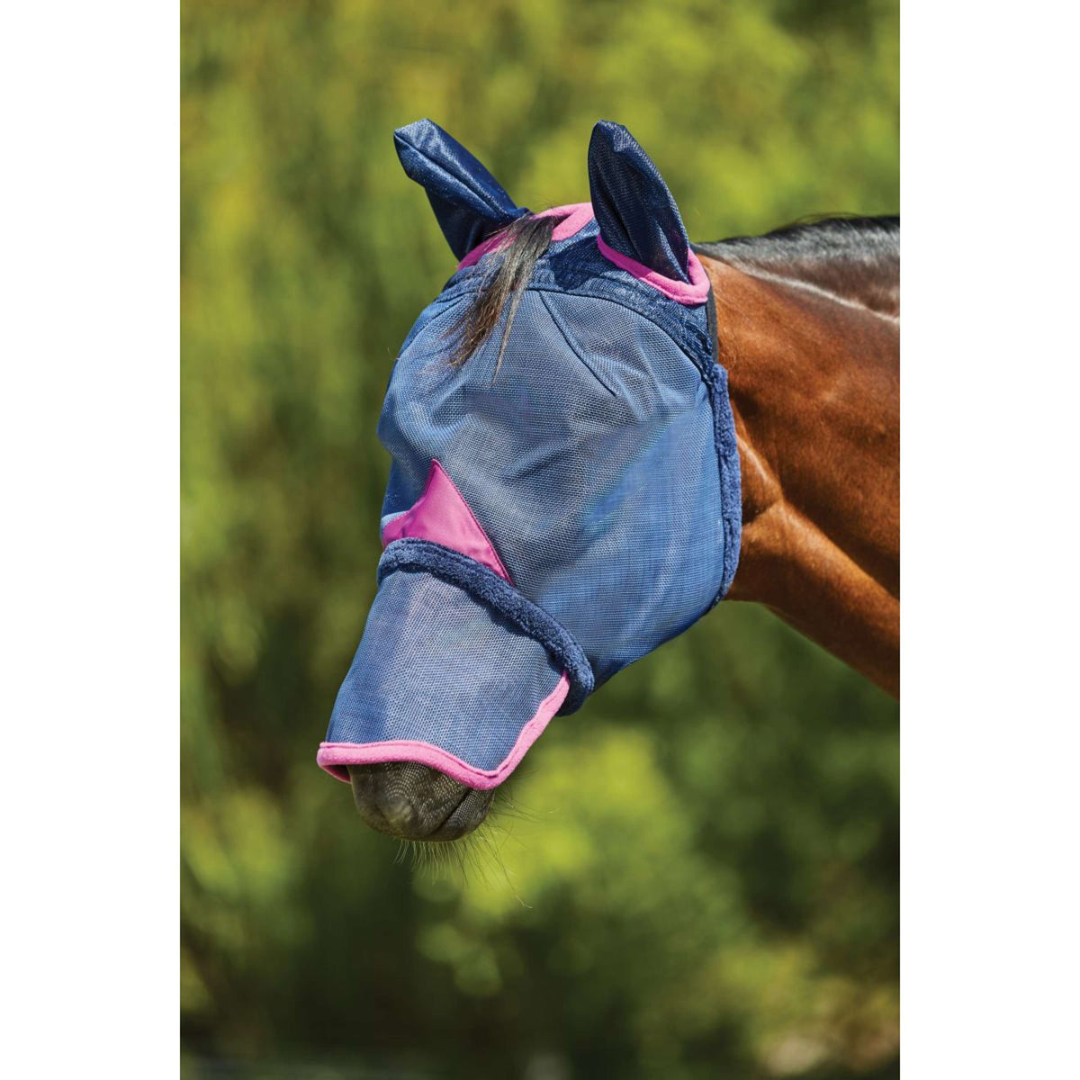 Weatherbeeta Maschera per Mosche Comfitec Deluxe Durable Mesh Blu marino/viola