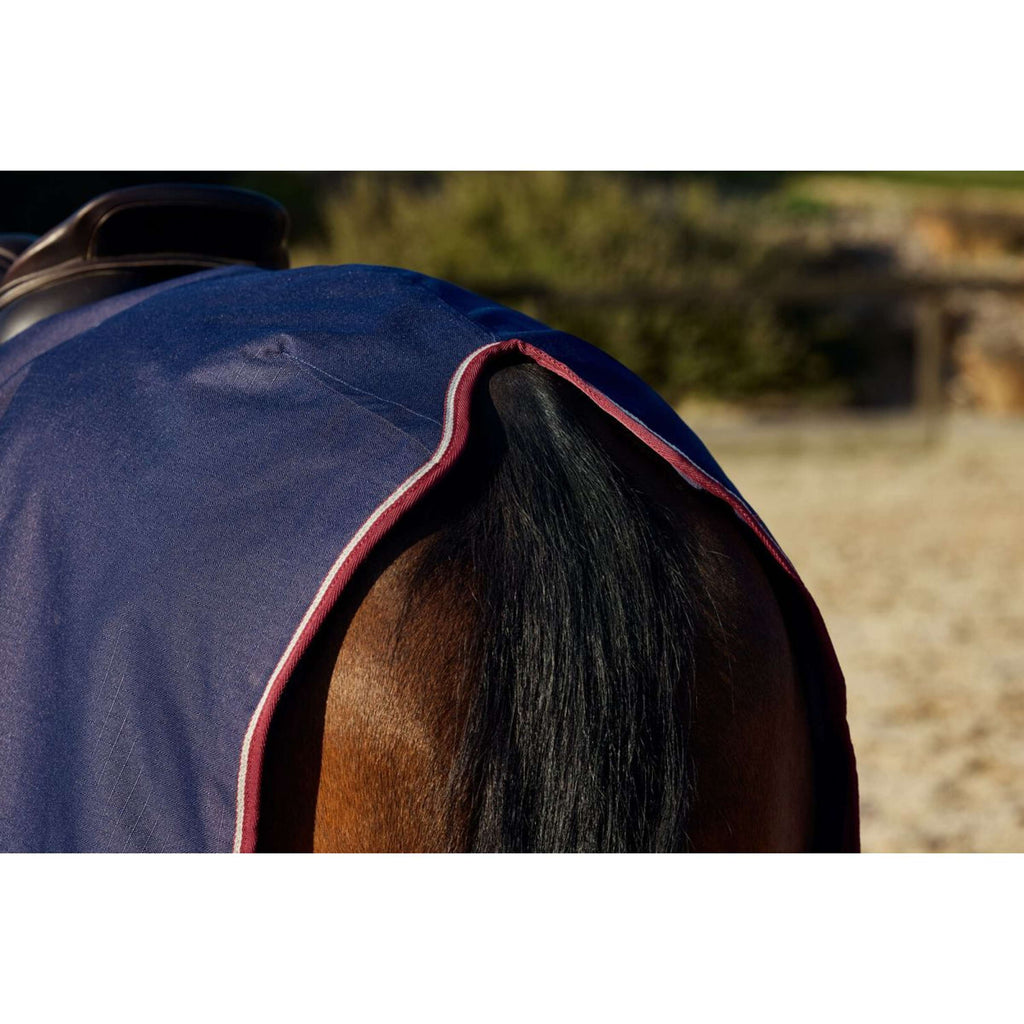 WeatherBeeta Coperta da esercizio Essential Fleece Lined Quarter Sheet Navy/Burgundy
