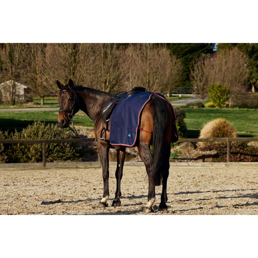 WeatherBeeta Coperta da esercizio Essential Fleece Lined Quarter Sheet Navy/Burgundy