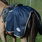 Weatherbeeta Coperta da esercizio Essential Fleece Lined Quarter Blu marino/Argento/Rosso