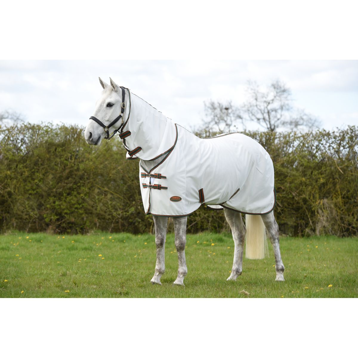 WeatherBeeta Coperta Antimosche ComFiTec Tyro Mesh Combo Neck White/Green/Burnt Orange