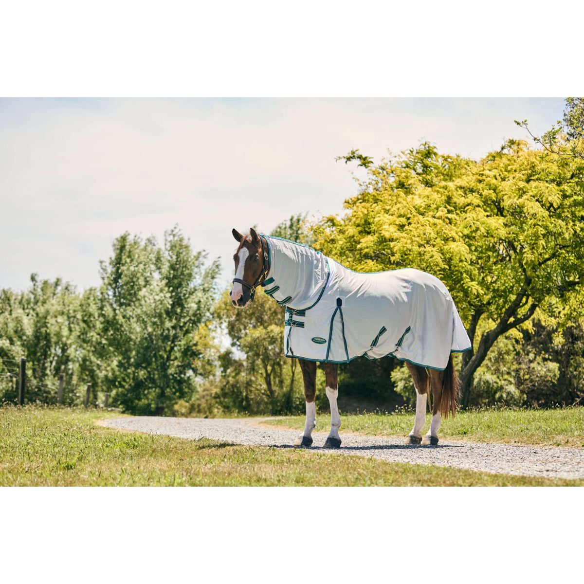 WeatherBeeta Coperta Antimosche ComFiTec Zephyr Plus Mesh Combo Neck Silver/Teal Green/Stone